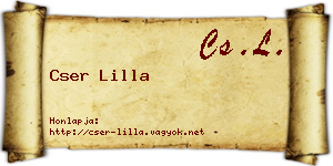 Cser Lilla névjegykártya